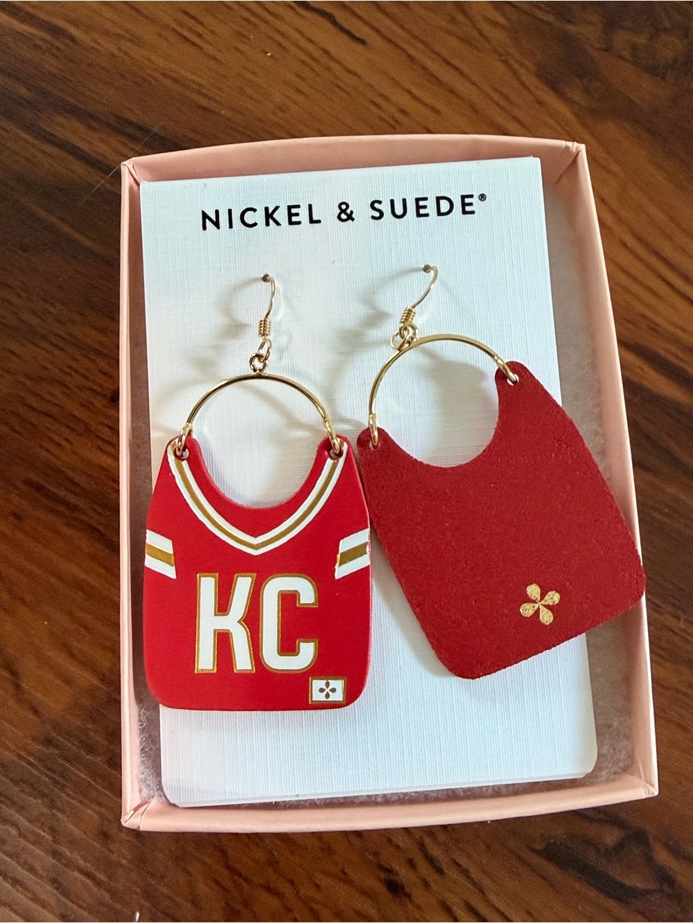 NWT Nickel & Suede KC Chief Earrings - Picture 2 of 3